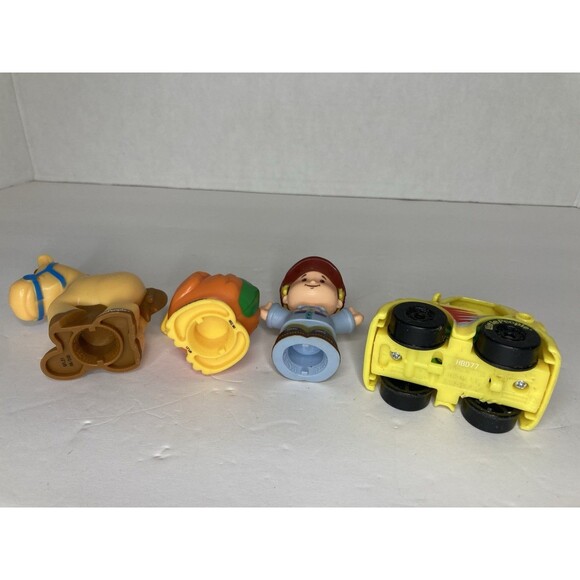 Fisher Price Little People Lot Of 4 Horse Chicken Happy Harvester Wheelies Car - Picture 8 of 8